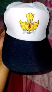 Topi smp bordir biru putih topi smp anak anak isi 10 pcs dan 20 pcs