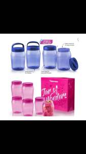 Tupperware Universal Jar (1 pc 1.5L Flat or Handle Seal ) Blue / Grey / Rose Gold / Grey with Blue Handle