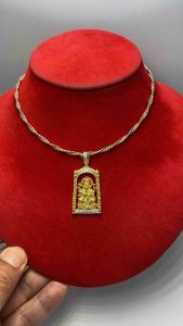 สร้อยคอช็อคเกอร์ 2 กษัตริย์ พร้อมจี้พระพิฆเนศ เทพเจ้าแห่งความสำเร็จ ค้าขายร่ำรวยเงินทอง สร้อยมีน้ำหนัก 1 บาทความยาว 18 นิ้ว ของจริงสวยงามตรงปก