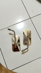 SPION KLASIK MODEL KOTAK WARNA CROME BERKWALITAS TINGGI BISA HONDA DAN YAMAHA