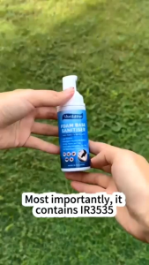 [ShieldPro] 2 in 1 Small Bottle Dispenser Effective Natural Foam-Based Mosquito Repellent Protection Baby-Safe Formula Hand Sanitizer (60 ml)