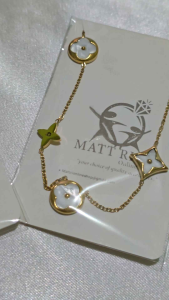Matt Ri Quality Fashion Gold Plated Necklace Hypoallergenic Non tarnish -023 for women accessories