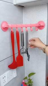 锁扣式吸盘6连钩 (2个） Locking Suction Cup with 6 Hooks #这个锁扣式吸盘6连钩，他是免打孔安装的✨。方便又实用🌈。