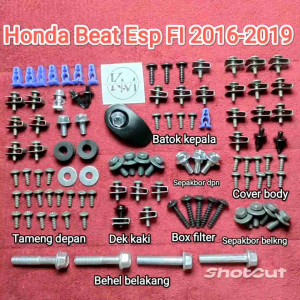 COD Baut Body Lengkap Honda Beat ESP FI 2016-2019 / Baut Fullset Honda Beat FI 2016-2019