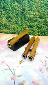 once pipa kayu kelor emas natural motif pedang B223