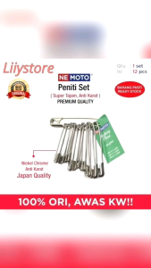 PENITI HIJAB PREMIUM STAINLESS NEMOTO ANTI KARAT ISI 12PCS WARNA NICKEL RENCENGAN LUSIN RENCENG JARUM PENTUL KLIP PENTIL MOTEK SANGAT TAJAM ASAL KOREA UNTUK KERUDUNG JILBAB WANITA AKSESORIS BERKUALITAS BAGUS BAIK MURAH PEREMPUAN HEAD PIN PINS HAKATORI