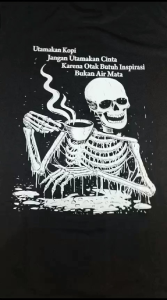 Kaos Katun Premium 28s & Kaos Murah Gambar Depan Belakang Tengkorak
