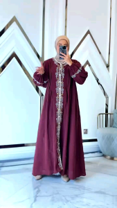 Gamis Katun Polo Linen Bordir Premium