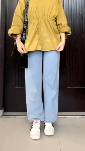 ALYA Shirt - Kemeja Kerut Depan Wanita - Atasan Wanita Oversize