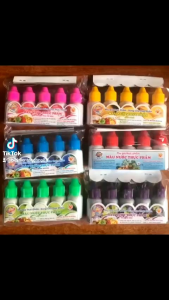 combo 5 lọ 5 màu thực phẩm làm bánh và làm slime an toàn