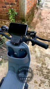 Stang Pendek Sepeda Listrik Variasi Stir Hitam Bahan Tebal