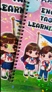 English - Tagalog Learning Book - Book For Kids Ages 5 - 8 Years Old   A4 Size BIG  and A5 Size SMALL - Loop BInd Book Bind and Stapled Book