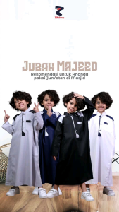 JUBAH MAJEED USIA 3-12 TAHUN BILHIKMA BAHAN KATUN PREMIUM