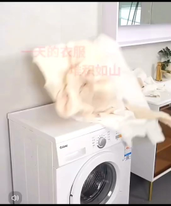 OHHDEER Storage Basket With Handles Folding Laundry Hamper Cotton Linen Hanging Dirty Cloth Basket