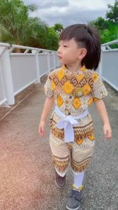 ชุดไทยเด็กผู้ชาย ชุดโจมกระเบนเด็ก ใส่ทำบุญ