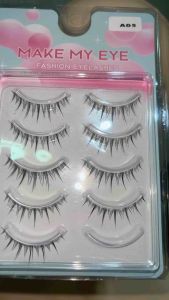 ขนตาปลอม Makemyeye ขนตาปลอมขนมิ้ง3D eyelashes a05 ขนตาปลอมติดเอง ขนตาปลอมแกนใส 5 คู่ ขนตาธรรมชาติ