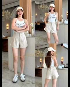 กางเกงขาสั้น ทรงบาร์บี้เอวสูง