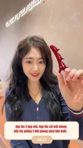 Kẹp tóc mái nhiều tầng bọc nhung 10cm 3 tầng phong cách Hàn Quốc tạo độ phồng tự nhiên cho tóc