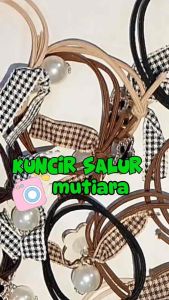 KUNCIR SALUR MUTIARA 3 pc Ikat Rambut Pita Salur & Mutiara
