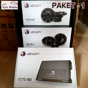 PAKET AUDIO VENOM VETO ORIGINAL POWER VENOM VETO 460 + SUBWOOFER VENOM VETO 12 + SPLIT VENOM VETO 6 + COAXIAL VENOM VETO 6C PAKET AUDIO VENOM HEMAT