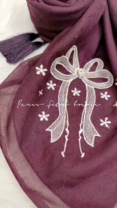 HIJAB SEGI EMPAT PARIS JAPAN PITA BORDIR TERBARU