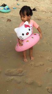 พร้อมส่ง🔴ห่วงยางคิตตี้ ห่วงยาง เป่าลม ว่ายน้ำ ชุดว่ายน้ำเด็ก