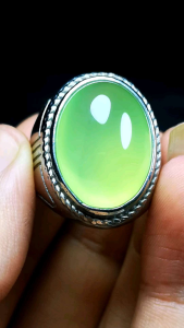 CINCIN BATU NATURAL AKIK ANGGUR HIJAU CHALCEDONY