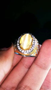 CINCIN BATU NATURAL CAT EYE SILIMANITE TOP LUSTER
