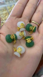 Charm treo túi tiền tài lộc đá mã não