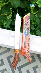 Golok kebun berkualitas baja per asli lengkap dengan sarung tajam