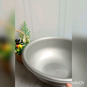 Baskom Plastik Abu Abu Serbaguna Tebal Kencana Metalik Silver Diameter Atas 24 Cm Baskom Besek Serbaguna