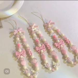 Korean Gantungan HP Love Heart Bowknot / Gantungan HP bracelet gelang / Phone Charm Strap Chains Strap Lanyard Hanging Cord Bracelet Tali HP