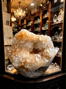 Geode Crystal Cluster Display Bowl with Natural Crystals and Base