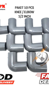 (10 PCS) KNIE/ELBOW AW 1/2\"PVC MEREK PRALON/ELBOW 1/2 INCH/KNIE 1/2\"/SAMBUNGAN PIPA L KNIE ELBOW AW