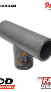 Tee pipa 1/2 in pvc merek Pralon/Tee 1/2" T 1/2" Pralon/sambungan pipa 3 cabang polos1/2 Inch Pralon