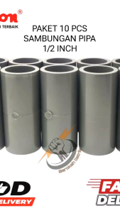 (10 PCS)SOK 1/2\"inch AW PRALON/SOCK 1/2\" AW/SOCKET PVC/SAMBUNGAN PIPA POLOS 1/2\" 0,5 INCH/SOCKET 0,5