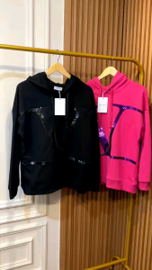 Sweater Hoodie Valen Fuschia Wanita Premium
