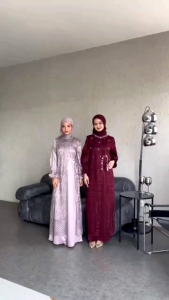 GAMIS PESTA BROKAT WANITA MUSLIM TERBARU MARSYA DRESS SILK MIX BRUKAT IMPORT OUTER TERPISAH LEBARAN