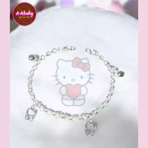 🌈AAbaby Galleries AA409 Original Baby Silver Anklet Bracelet Hello Kitty Rantai Kaki/Tangan/Gelang Kaki Bayi/Kanak