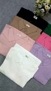 Misaki Blouse Linen Rami Oversize Wanita – Atasan Lengan Panjang Modis LD 115–120cm Adem & Nyaman