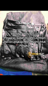 Paranet 90% Anti UV Pinggiran Lis Hitam Ukuran 6x1 6x2 6x3 6x4 6x5 6x6 6x7 6x8 6x9 6x10 Meter