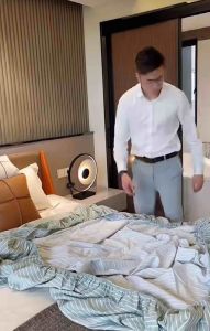 1 pc family hotel premium non-fading washable gray striped full garter fittedsheet 150*200cm(59*78inch)