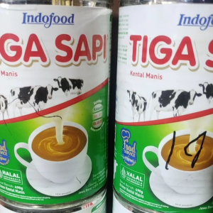 susu indofood tiga sapi (gratis royco sacet 1 pc)