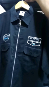 Kemeja pria Engineering Zipper Boxy Fit Workshirt Black