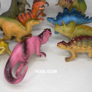 Small Dinosaur Squeaky Sound Toy Triceratops T-Rex 1pc Collectible Figure