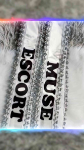 MUSE & ESCORT [FOR INTRAMS] CUSTOMIZED SASH SATIN RIBBON WITH SILVER LINING