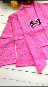 Kebaya Kutubaru Bayi dan Anak Perempuan Embos Batik Lengan Panjang Rok Panjang (6 bulan - 4 tahun) | Setelan Kebaya Anak Lengan Panjang