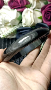 High Grade Silver Obsidian Crystal Stone bracelet  64mm+- 精品亮光眼天眼猫眼招财银曜石手串 64mm+-