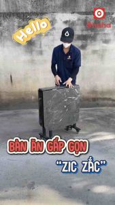 [ Freeship HCM] [Có ảnh thực tế]  Bàn ăn gấp gọn thông minh có bánh xe Ohaha - BA021