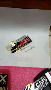 Emblem Knalpot Motor Merek SND 118 Free Paku Rivet